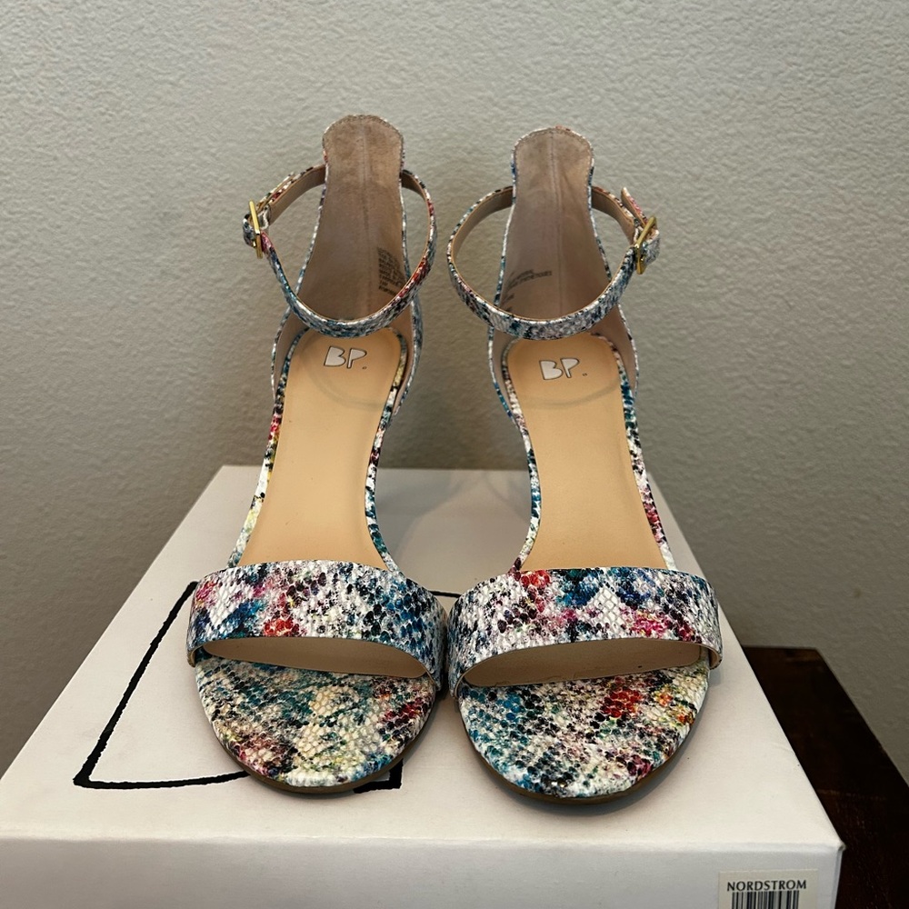 BP Colorful Snakeskin Heels